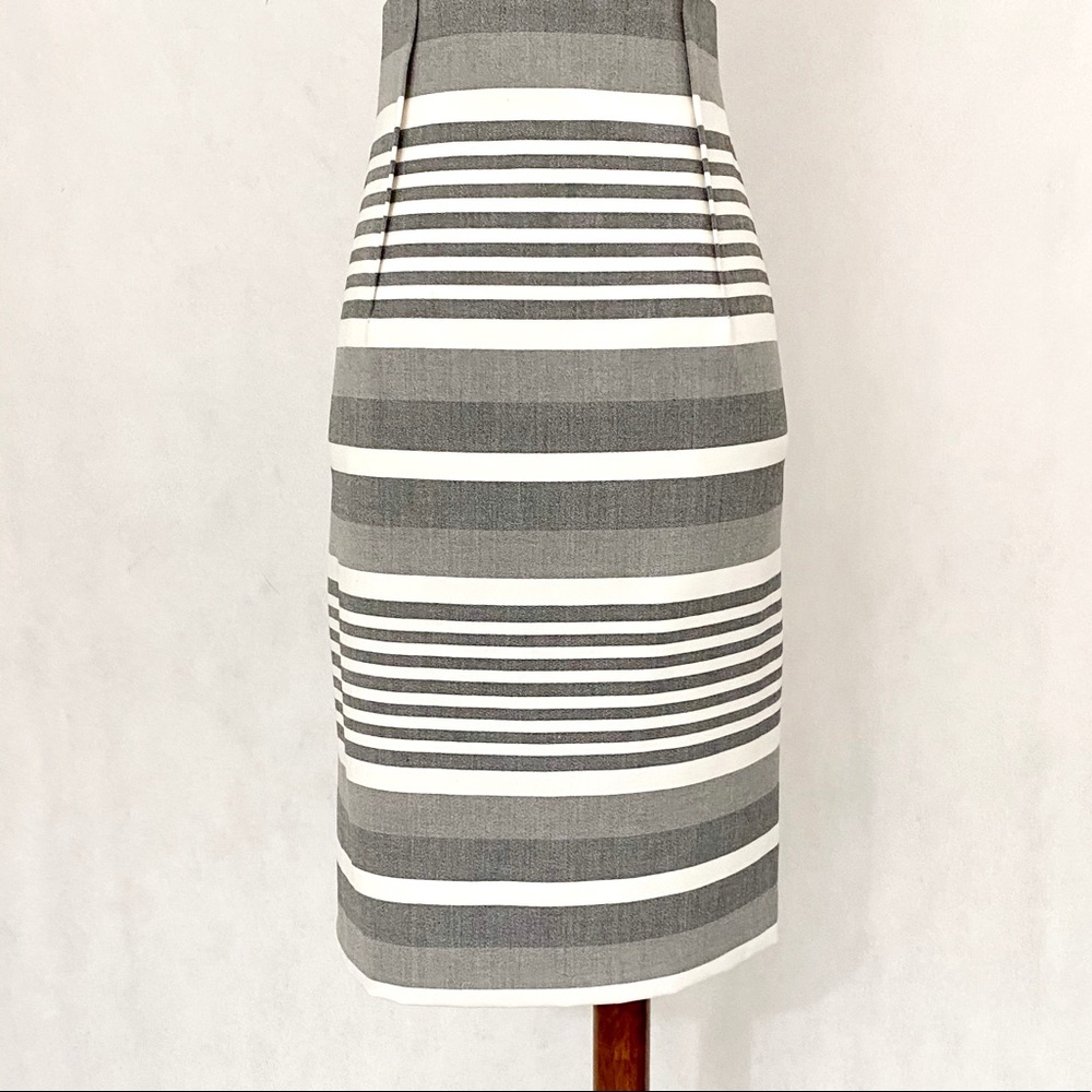Calvin Klein Gray Striped Belted Sheath Dress - Picture 5 of 11
